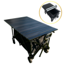 Столешница для кемпинговой тележки 78×45 см складная для отдыха на природе пикника рыбалки железная под обеденную зону, черный