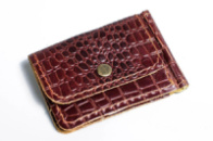 Затискач для грошей з кишенею для монет шкіра під крокодила Коричневий (1939517807)