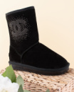 Жіночі чорні уггі зі стразами