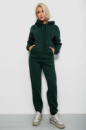 Спортивний костюм жіночий на флісі, колір темно-зелений, 247R2039