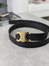 Ремінь жіночий Celine  spring чорний+золото