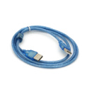 Кабель USB 2.0 RITAR AM/AM, 1.5m, 1 феррит, прозрачный синий