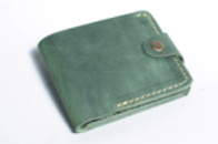 Портмоне ручної роботи з шкіри вінтаж Зелений (1939517788)