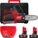 Пила ланцюгова акумуляторна безщітков MILWAUKEE, M12 FHS-602X, шина 15см (зарядний пристрій С12 С, 2 акумулятори М12 В6 6Аг, чох