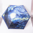 Зонт механический Ван Гога «Звездная ночь» прочный надежный из полиэстера диаметр 91 см HP-23-1BL