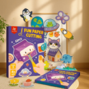 Альбом-книга для аппликации с шаблонами для вырезания из бумаги для развития мелкой моторики рук.Уровень 2