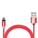 Кабель магнітний PULSO USB - Lightning 2,4А, 1m, red (тільки зарядка) (MC-2301L RD)