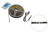 Светодиодная LED лента с пультом RGB 5050 (питиние от USB) (EL-5050-1)