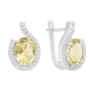 Серебряные серьги CatalogSilver с Натуральным зеленим кварцем 5.125ct, фианитами (2162209)
