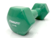 Гантель для фітнесу 4.0 кг EasyFit із вініловим покриттям зелена