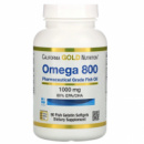 Омега 800, Рыбий жир фармацевтического качества, 1000 мг, California Gold Nutrition, 90 желатиновых капсул