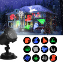 Вуличний лазерний проектор для оздоблення будинків новорічний NBZ Festival Projection Lamp | 4 кольори 8 малюнків