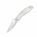 Нож складной Spyderco Byrd Cara Cara 2 Steel Handle, полусерейтор (BY03PS2)