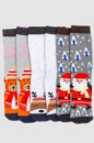 Комплект жіночих шкарпеток новорічних 3 пары, колір світло-сірий, темно-сірий, білий, 151R260