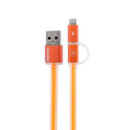Combo 2-in-1 кабель Lightning/micro USB, 1м orange Aurora Combo Remax 300702