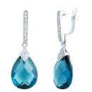 Серебряные серьги CatalogSilver с топазом Лондон Блю 8.345ct (1903704)