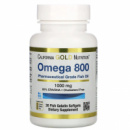 Омега 800, Рыбий жир омега 3 фармацевтического качества, 1000 мг, California Gold Nutrition, 30 желатиновых