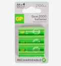 Аккумуляторные батарейки GP AA 4 шт. | 2100 mAh