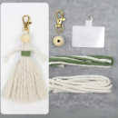 Набор макраме для вязания и рукоделия брелока на сумку,для ключей и аксессуаров «Куколка» белый с зелёным