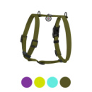 Шлея для собак водостійка анатомічна Н-подібна WAUDOG Magnet з QR-паспортом, магнітна пряжка-фастекс, S, Ш 15 мм, А 28-42 см, В 32-52 см хакі