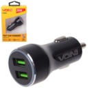 Автомобільний зарядний пристрій VOIN 36W, 2USB QC3.0, 12/24V (3.6-6.5V/3A, 6.5-9V/2A, 9V-12V/1.5) (C