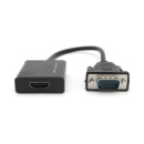 Конвертер VGA to HDTV Adapter + Audio + USB-Micro, Black, Full HD 1080P