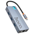 USB HUB Hoco HB51 Type-C to HDTV/RJ45/PD/3USB (Код товару:42021)