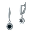 Серебряные серьги CatalogSilver с натуральным ониксом (2000297)