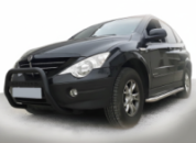 Кенгурятник WT005 Black (нерж) для SsangYong Action 2005-2018 гг
