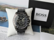 Мужские стильные наручные часы Hugo Boss черные