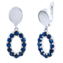 Серебряные серьги CatalogSilver с натуральным сапфиром (1656884)