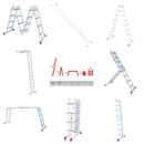 Драбина-трансформер алюмінієва 4 секції / 4 сходинки INTERTOOL LT-0029, 4,7 метрів, 150кг, багатофункціональна драбина