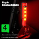 Велоліхтар LEADBIKE LD77-LS-4 LED з лазерною розміткою