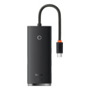 USB Hub Baseus Lite 4-in-1 Type-C to USB3.0*4 + Type-C Чорний (WKQX030301)