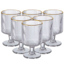Бокалы с золотой каймой на низкой ножке 6 штук HP83