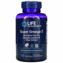 Супер Омега-3, Omega Foundations, Super Omega-3, Life Extension, 120 Желатинових Капсул