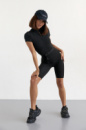 Жіночий спортивний комбінезон із шортами — чорний колір, L (є розміри)