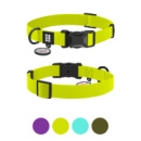 Нашийник для собак водостійкий WAUDOG Magnet c QR паспортом, магнітна пряжка-фастекс, M, Ш 20 мм, Дов 28-40 см, лимонний