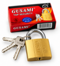 Замок навесной Gusami 263 желтый - 32мм / G-32