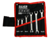 Ключи полуоткрытые для тормозных магистралей (8-18 мм) 6 шт Silver S10984