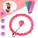 Комплект обруч для похудения Hoola Hoop Massager Розовый и набор резинок для фитнеса Luting 3 шт. (ST)