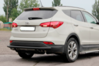 Задняя дуга AK002 Черная (нерж.) для Hyundai Santa Fe 3 2012-2018 гг