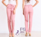 Стильні жіночі брюки з високою посадкою «Indigo» оптом | Розпродаж моделі 42, Фрезовий