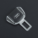 Заглушка ременя безпеки метал «Audi» (1шт) цинк.сплав + шкіра «FLY» (тип №1)