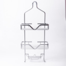 Полка для ванной на 3 яруса 25×12×65 (см) железная Хром HP-46-2