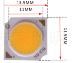 Діод Bridgelux LED COB 3C2B/3000K-V4 13,5мм квадратний Diode DC 9-10V 3W 300mA (тепле біле світло)