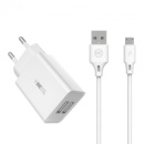 Сетевое зарядное устройство USB WK Micro USB WP-U56m-White белое