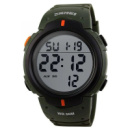 Часы наручные мужские SKMEI 1068AG, армейские часы противоударные. Цвет: зеленый
