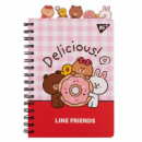 Блокнот A5 на пружине YES Line Friends Delicious 151776