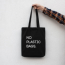 Экосумка «No plastic bags», Черный, английский